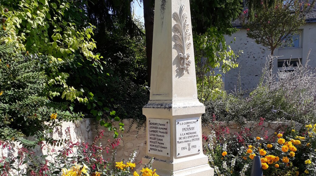 Monument aux mort de Pernay (37). Morts pour la Patrie : Hemery Pierre Juinier Alphonse Lambert François Loyau François Millet Louis Mollet Pierre Moncelet Ernest Renier Isaïe