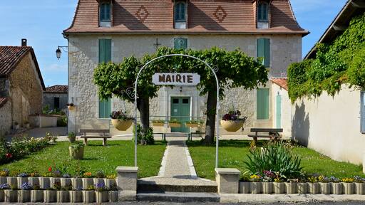 Town hall of Chenaud, Dordogne, France.