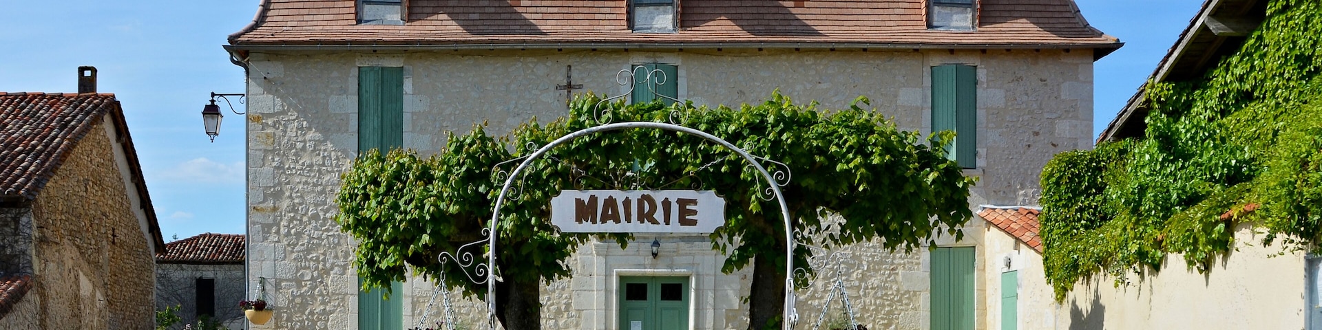 Town hall of Chenaud, Dordogne, France.
