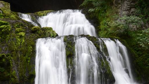The waterfall at the start of the Lison river after the submerged traject in the limestone of the Jura