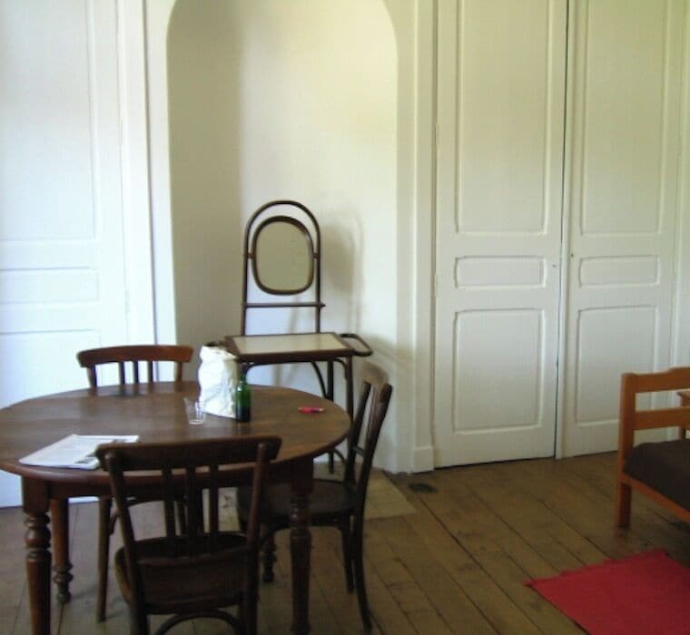 Le Chambre, the room that I stayed in where everything looks French “country" provincial.