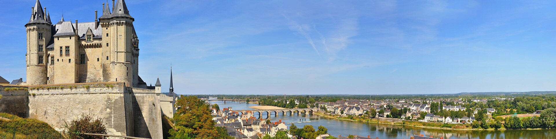 panorama the chateau at saumur on the banks of the river loire