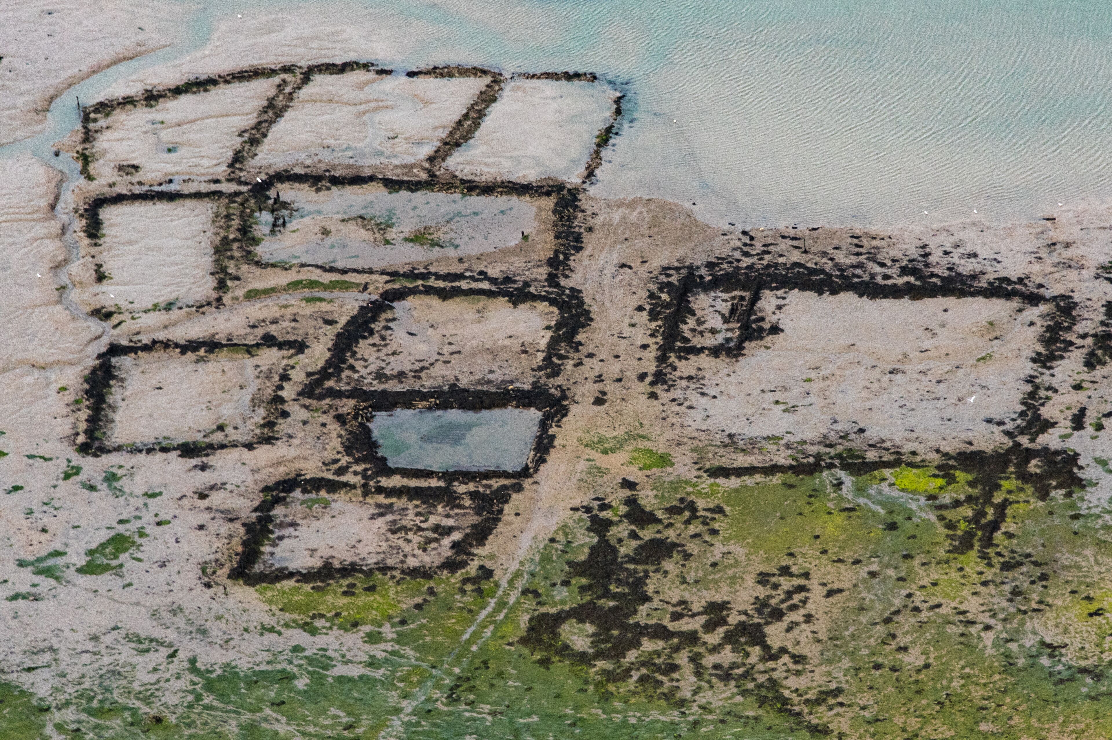 Vue aérienne de la rivière de Sarzeau près de Le Tour-du-Parc dans le Morbihan en France