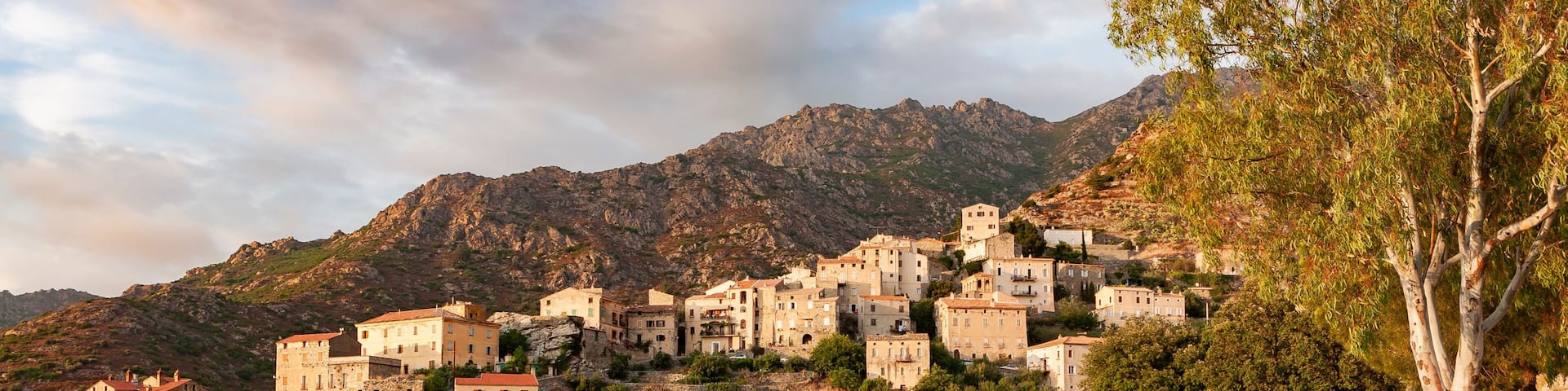 Lama is an authentic and preserved village in the north of Corsica. Lama, a hilltop town nestled in the mountains. Balagne,Corsica, France. Lama, a picturesque hillside village in Balagne, Corsica