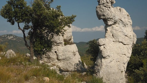 Ruins of rock (dolomite) on a mountain Loube