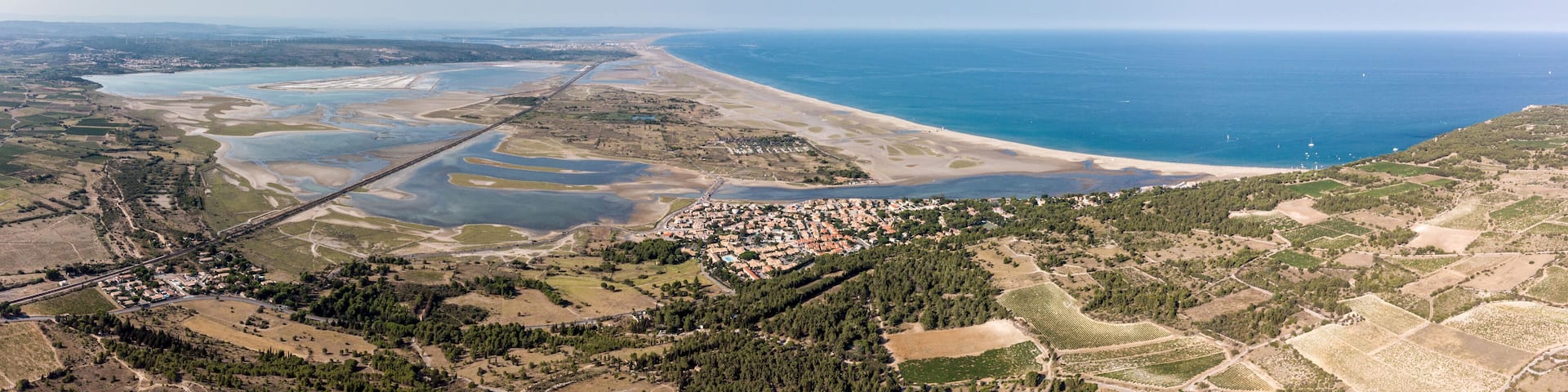 Panorama de La Franqui et l'étang de La palme
