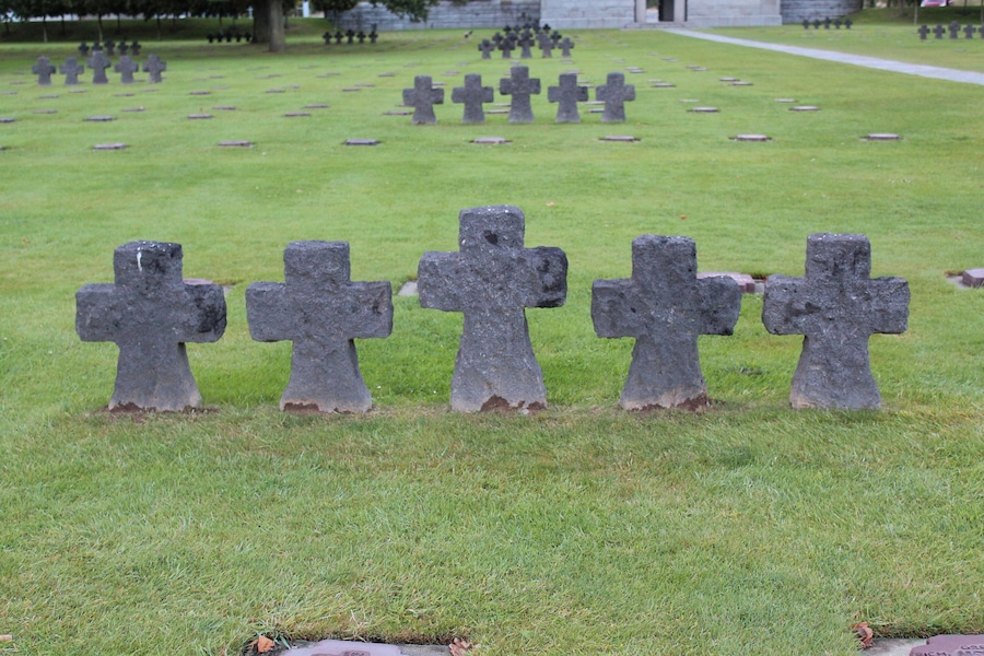 The German cemetery of World War 2. A very primitive, beautifully arranged cemetery.