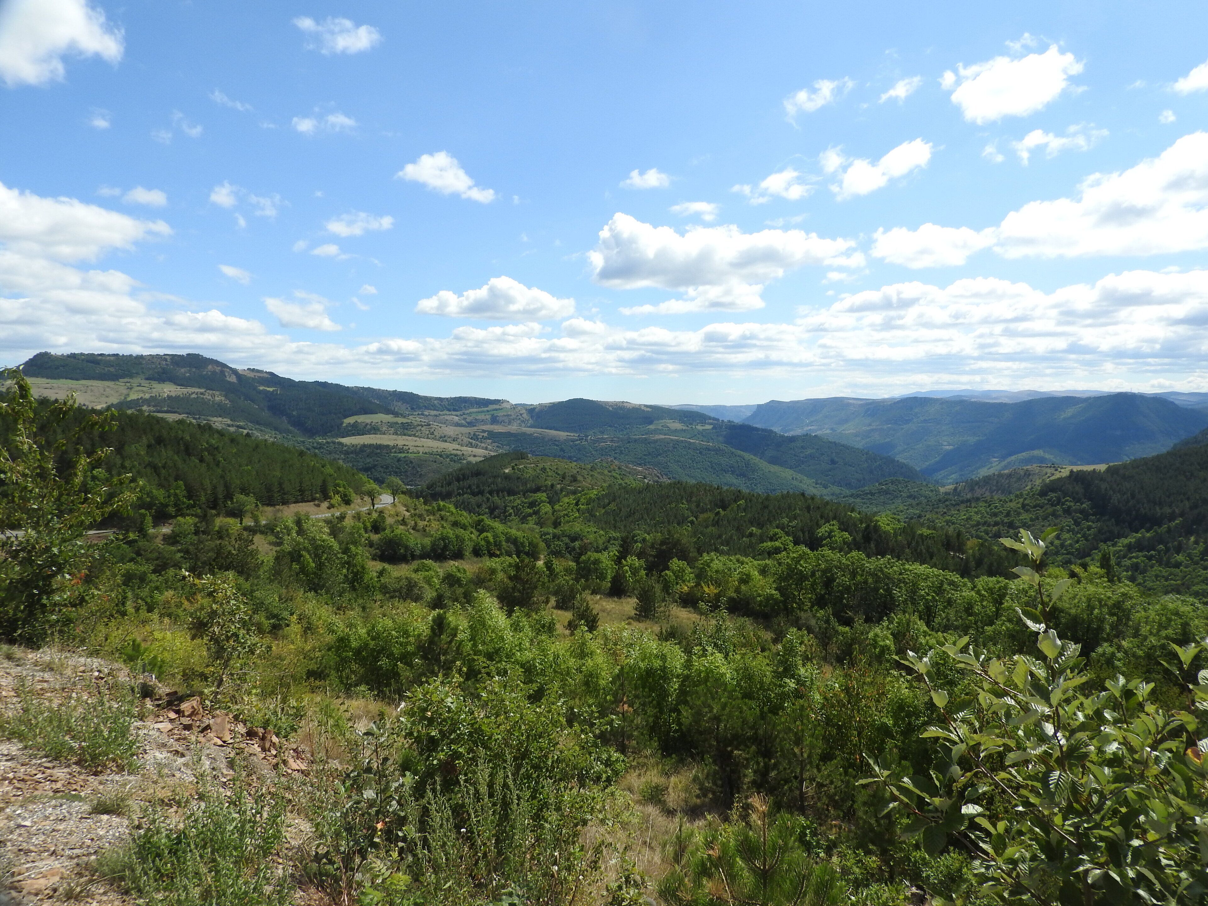 The N106 passes from Nimes via Alès to Mende. This is the Cevennes. It follows the valley of the Gardon, and crosses over the Col de Jalcreste to the valley of the Tarn, and Florac. Near the village of Montmirat it crosses into the watershed of the Lot. On the N106 climbing to Montmirat