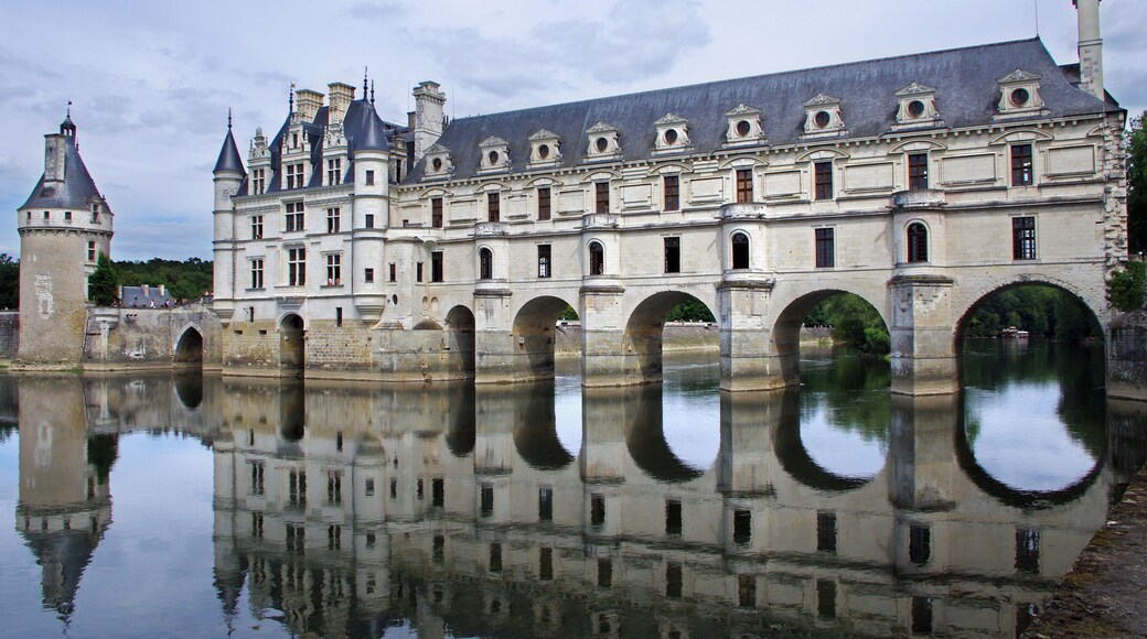 Le Château de Chenonceau. Le Château de Chenonceau restauré après trois ans de travaux. > 3 ans de travaux sur le logis Bohier et le bout de la galerie, rive gauche. > 4,8 millions d'euros, montant total des travaux subventionnés à 33 % par l'État, le reste étant financé par la société familiale propriétaire du domaine. > 40 % du coût est consacré à la maçonnerie, taille de pierre, 18 % à la couverture, 10% à la charpente et 7 % aux vitraux, ferronnerie et peinture. > 90.000 € le coût des filets trompe l'œil pour cacher les échafaudages. > 48 personnes en effectif moyen en permanence sur le chantier. > 35.000 heures de travail au total pour les échafaudeurs, maçons et tailleurs de pierre. > 60 tonnes d'échafaudage soit 6.000 pièces, tubes, barres et plateformes, sur28 mètres de haut, ont été posés, démontés et remontés sur la tranche suivante. Le coût de l'échafaudage représente 25 % du coût total. > 2 tonnes de pierres neuves mais aussi 40.000 ardoises, 6 tonnes de feuilles de plomb. > 2.000 m2 de charpente en chêne ont été rénovés.(La Nouvelle République du 7 mars 2012)