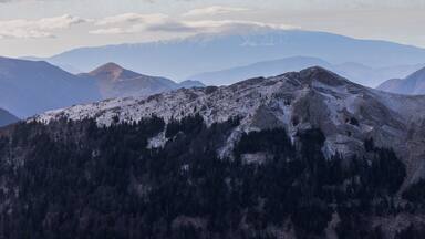 View of a winter landscape in the Drôme Provençale near Dieulefit