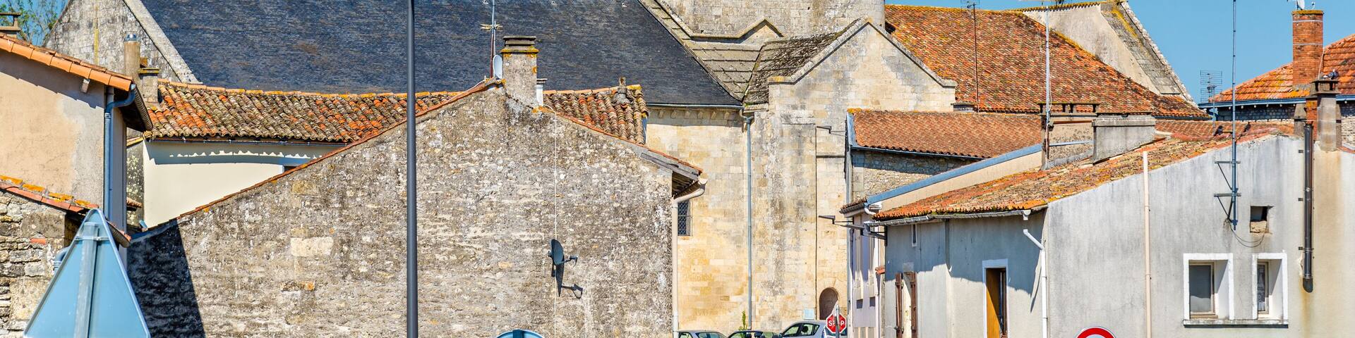 Saint Chartier of Javarzay Church in Chef-Boutonne village, France