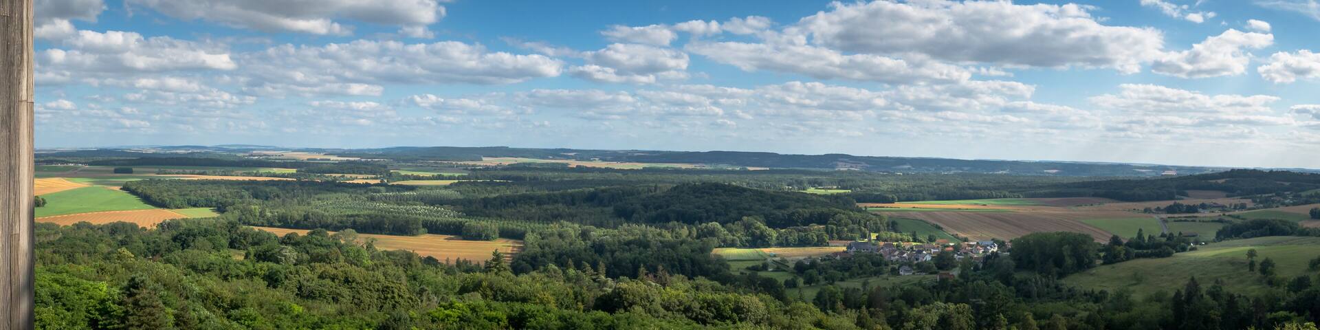 View of the Chemin des Dames plateau in the Aisne. France. Panorama