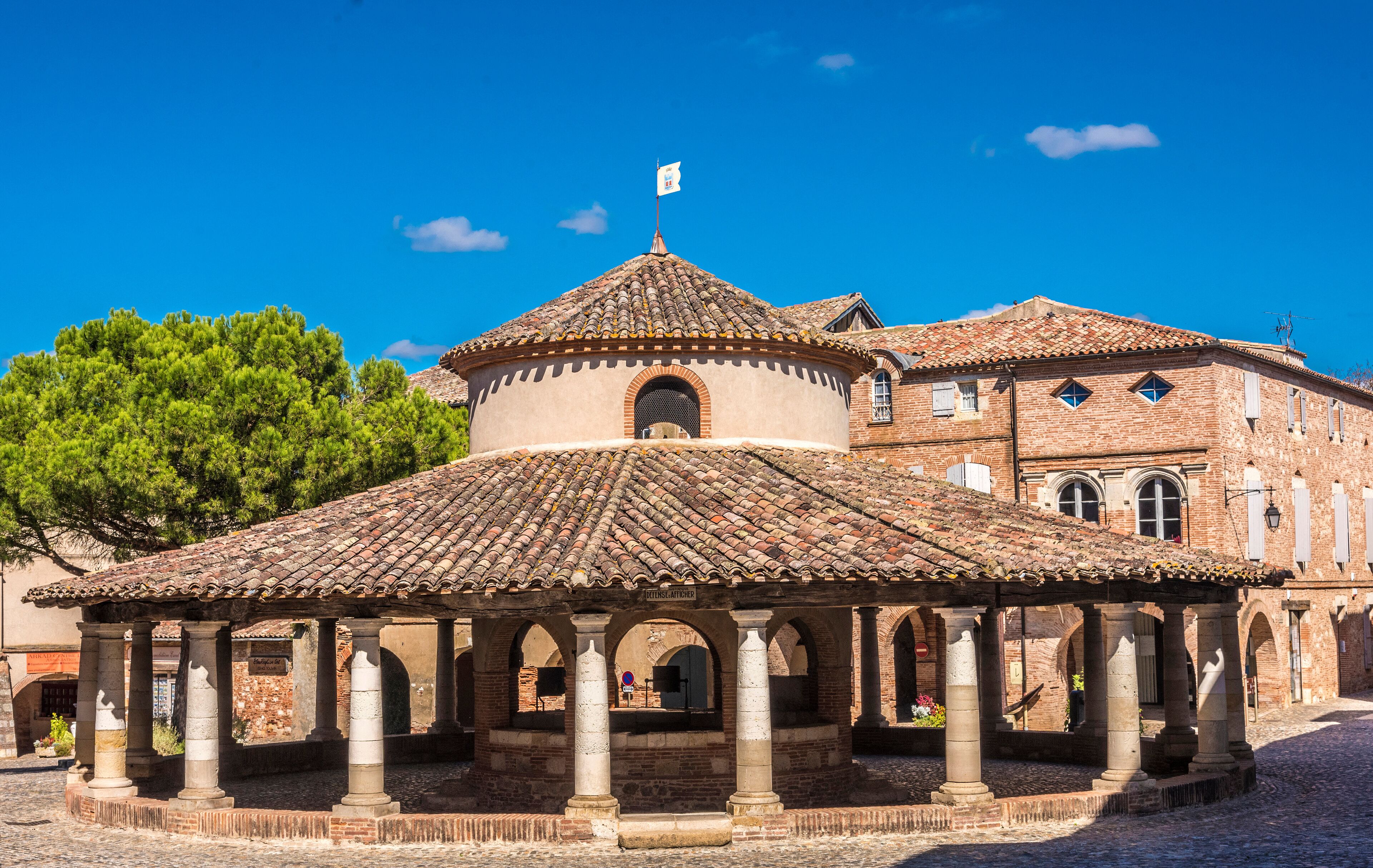 France, Tarn-et-Garonne, Auvillar, circular market (1830) (Most Beautiful Village in France) Saint James way