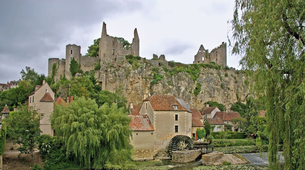 Angles-sur-l'Anglin (Vienne). Le moulin situรฉ au pied de la forteresse รฉtait en fait le moulin de lโabbaye rรฉservรฉ ร lโusage des moines et des habitants de Sainte-Croix. A la Rรฉvolution, il fut vendu aux enchรจres comme bien du Clergรฉ. Il eut plusieurs propriรฉtaires et plusieurs fonctions : scierie, meule ร grainโฆ Il cessa toute activitรฉ vers 1968. Le chรขteau a รฉtรฉ construit vers 1025 par Gilbert, รฉvรชque de Poitiers. Au dรฉbut du XIIรจme siรจcle, il est la possession de la famille des Lusignan Au XIIIรจme, les Lusignan revendent le chรขteau ร Gauthier de Bruges, รฉvรชque de Poitiers. Guichard dโAngle, nรฉ au chรขteau, participe ร la bataille de Maupertuis en 1356. Par le traitรฉ de Brรฉtigny, en 1360, il cรจde la forteresse aux Anglais. Elle est reprise par Du Guesclin en 1372. Au dรฉbut du XVรจme, deux รฉvรชques remanient la forteresse. Hugues de Combarel fait รฉdifier un logis dโhabitation qui รฉvoque dรฉjร la Renaissance. Guillaume Gouges de Charpaigne poursuit son ลuvre. A la fin du XVรจme siรจcle, Pierre dโAmboise fait construire la rรฉsidence รฉpiscopale de Dissay qui est prรฉfรฉrรฉe ร la chรขtellenie dโAngles. Pendant les guerres de religion, les protestants, avec Coligny, pillent le chรขteau et l'abbaye Sainte-Croix avant dโรชtre battus ร Moncontour. 50 ans plus tard, les partisans de la Fronde prennent la forteresse qui est reconquise en 1652 par le duc de Roannez, gouverneur du Poitou. En 1708, le parlement de Paris exempte les รฉvรชques de Poitiers de leur devoir dโentretien. En 1792, la forteresse, en ruine, est confisquรฉe et la commune dรฉcide de lโutiliser comme carriรจre de pierres. Au XIXรจme siรจcle, elle est transformรฉe en parcelles cultivables. En 1882, le chรขteau est achetรฉ par le baron de Puynode, propriรฉtaire du chรขteau des Certeaux. Sa veuve revend le chรขteau ร la sociรฉtรฉ des Antiquaires de lโouest en 1921 qui le fait classer monument historique en 1926 avec lโEglise Saint-Martin et les restes de lโabbaye Sainte-Croix. La commune rachรจte la forteresse pour le franc symbolique en 1986. Angles sur l'Anglin (Vienne). The mill at the foot of the fortress was in fact the mill of the abbey for the exclusive use of the monks and people of St. Croix. During the Revolution, it was sold at auction like many of the clergy. He had several owners and several functions: mill, grinding grain ... It ceased activity around 1968. The castle was built in 1025 by Gilbert, Bishop of Poitiers. In the early twelfth century, it is the possession of the family of Lusignan The thirteenth, the Lusignan sell the castle of Bruges Gauthier, Bishop of Poitiers. Guichard d'Angle, born in the castle, takes part in the battle of Maupertuis in 1356. By the treaty of Bretigny, in 1360, he sold the castle to the English. It is taken by Du Guesclin in 1372. At the beginning of the fifteenth, two bishops rework the fortress. Hugues de Combarel had built a dwelling house which already evokes the Renaissance. William Gouges Charpaigne of continuing his work.
At the end of the fifteenth century, Pierre d'Amboise built the episcopal residence in Diss which is preferred to the manor of Angles. During the wars of religion, the Protestants, with Coligny, pillage the castle and the abbey Holy Cross before being beaten to Moncontour. 50 years later, supporters of the Fronde take the fortress that was conquered in 1652 by the Duke of Roannez, governor of Poitou. In 1708, the parliament of Paris free the bishops of Poitiers their duty to maintain. In 1792, the fortress in ruins, was confiscated and the municipality decides to use it as a stone quarry. In the nineteenth century, it is transformed into arable plots. In 1882, the castle was bought by Baron Puynode, owner of the castle of Certeau. His widow sold the castle to the Society of Antiquaries of the West in 1921 that makes it a historical monument in 1926 with the St. Martin's Church and the remains of the abbey of Sainte-Croix. The town bought the castle for one symbolic franc in 1986.