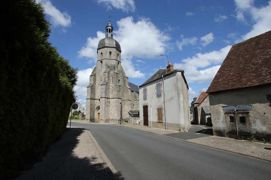The beautiful Church of Aigurande, Indre, France
