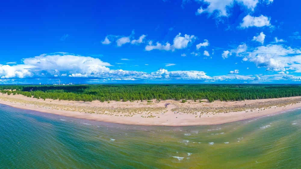 Panorama view of Yyteri beach in Finland