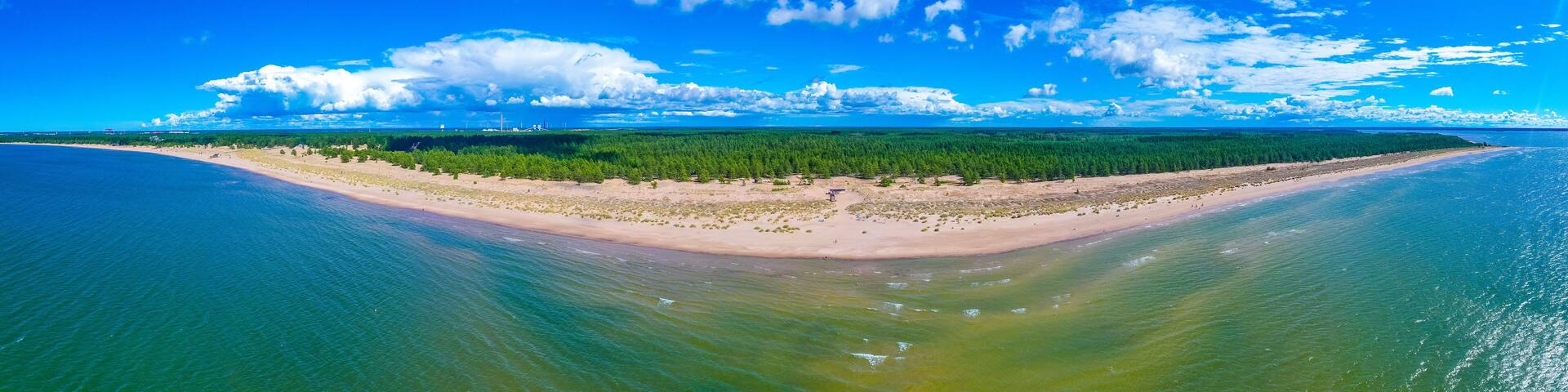 Panorama view of Yyteri beach in Finland