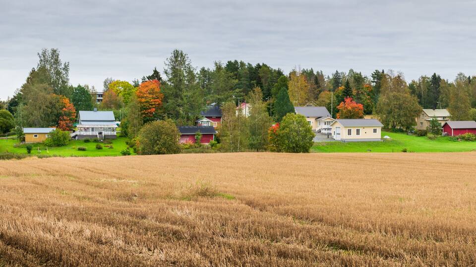 Autumn morning in finland countryside