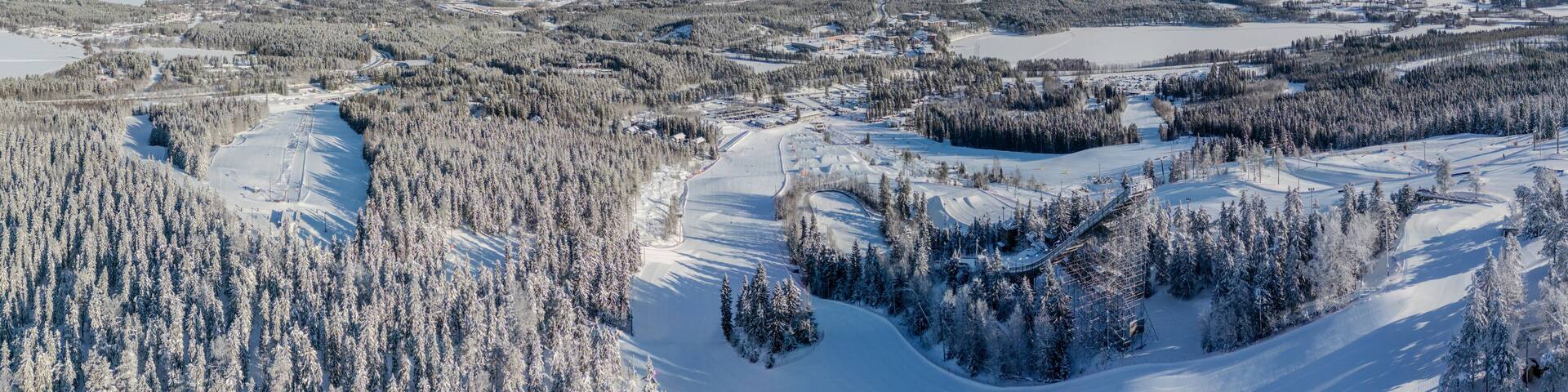 Vuokatti winter sport area in Sotkamo, Finland at wintertime