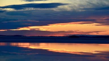 Sunset in Finland, lakes like mirrors.
