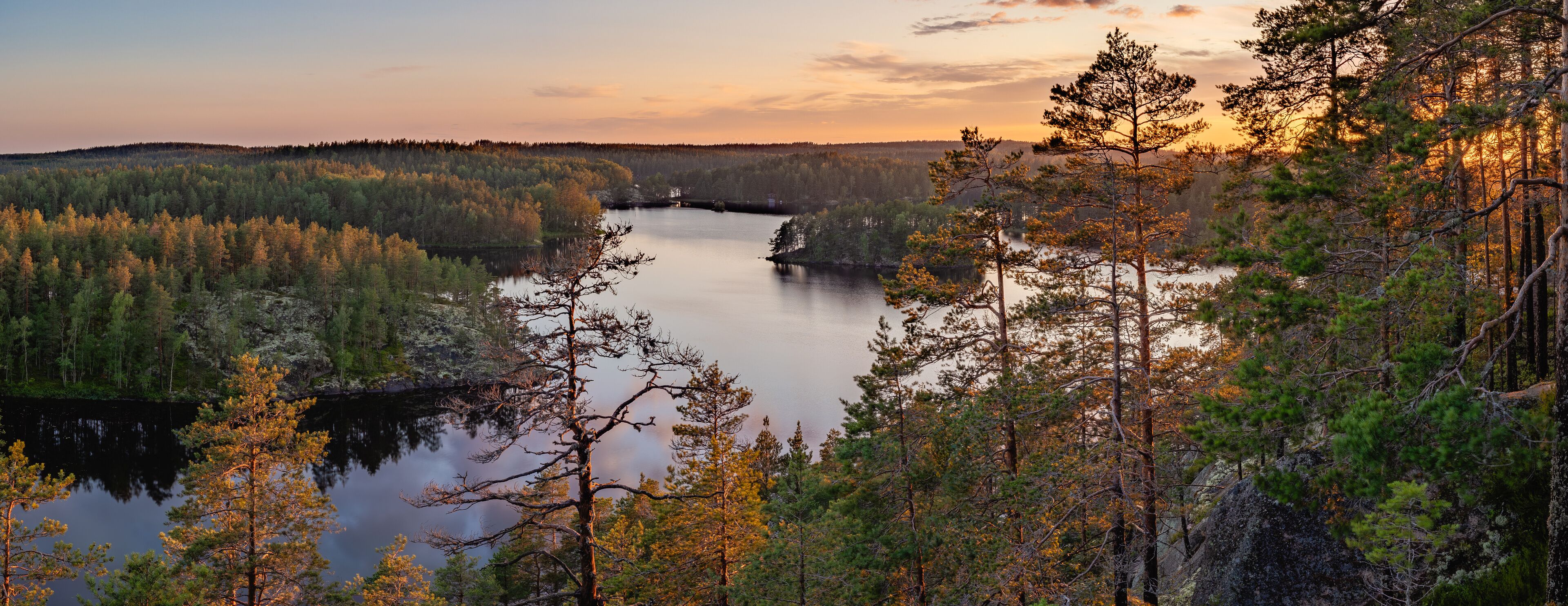 sunset over the lake
