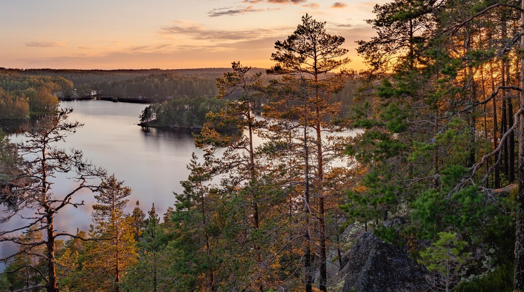 sunset over the lake