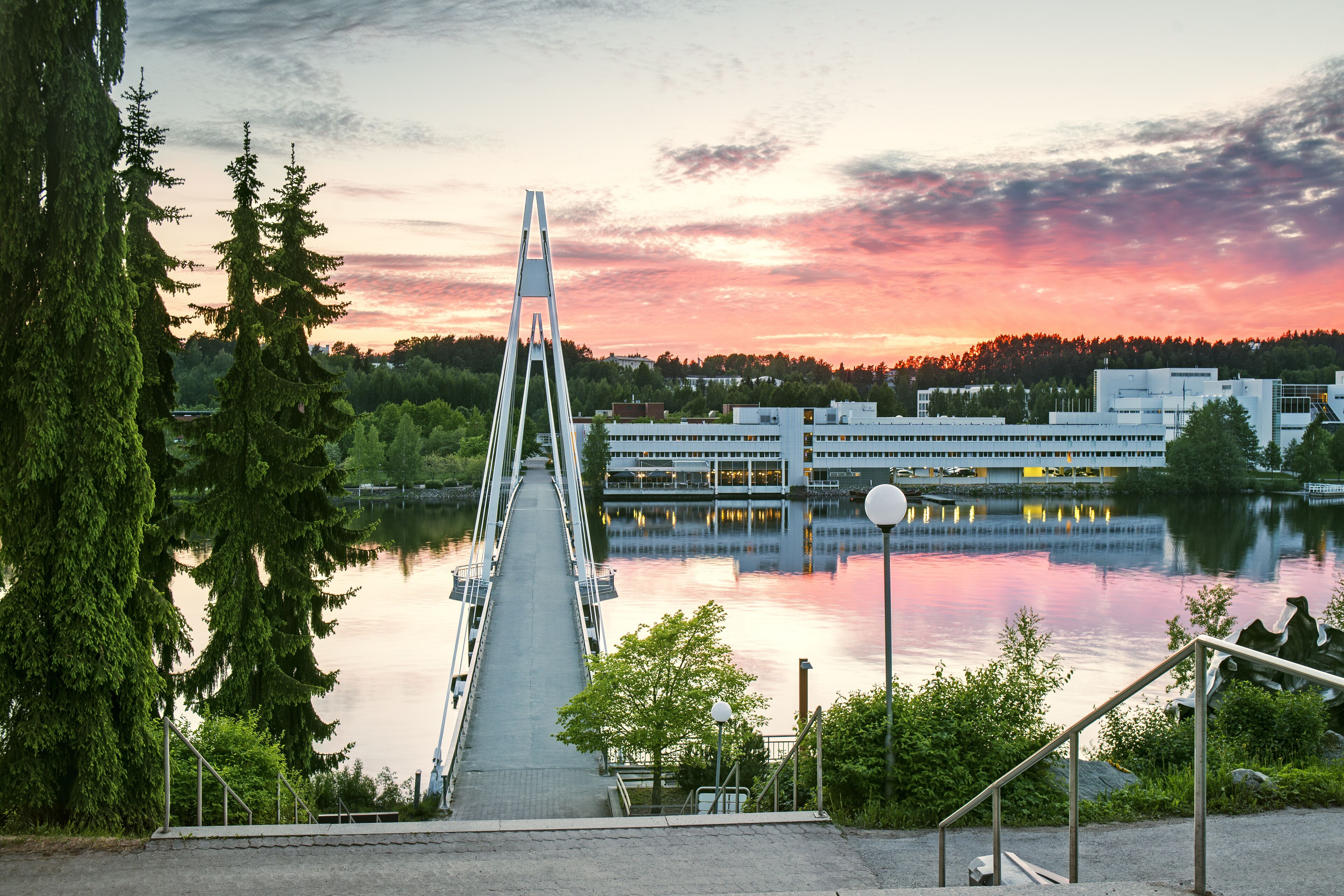 Lake Jyvasjarvi during sunset in summer, Jyvaskyla, Finland