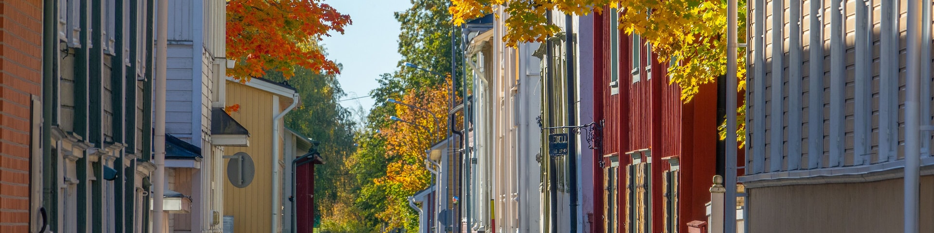Street of Kristiinankaupunki town in Finland