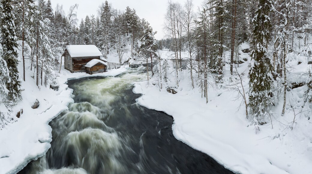 Myllykoski rapids and old mill in Juuma, Oulankajoki National Park, Kuusamo, Finland