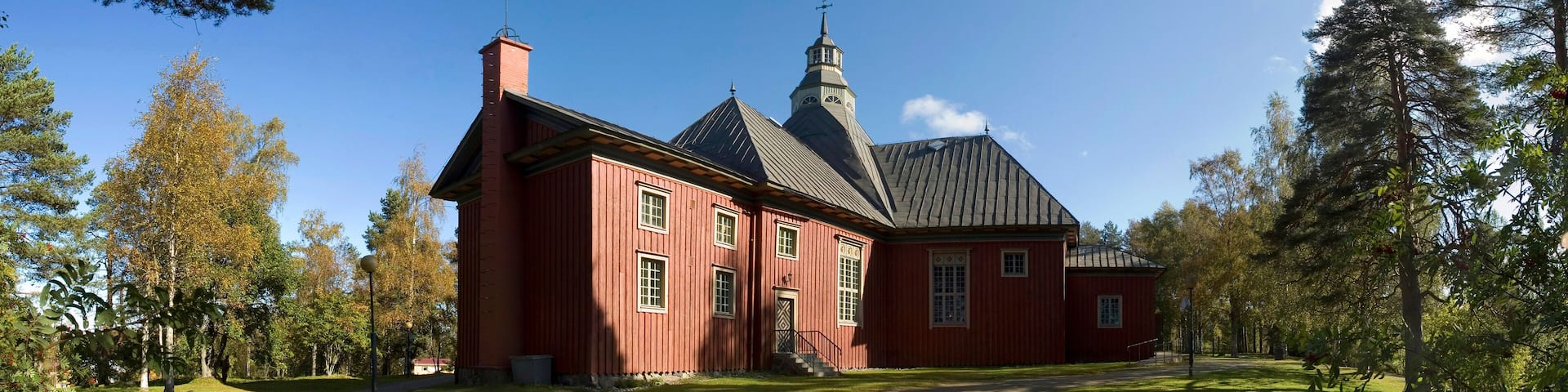 Stitched Panorama, Wood church in Ilomantsi