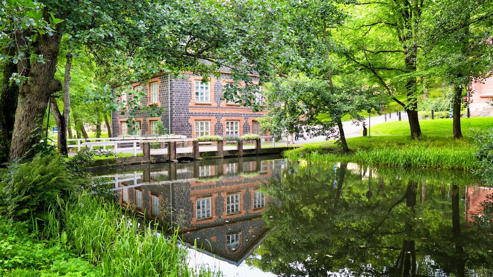 The former Fiskars ironworks at Fiskars Village, Finland on August 20,1917.