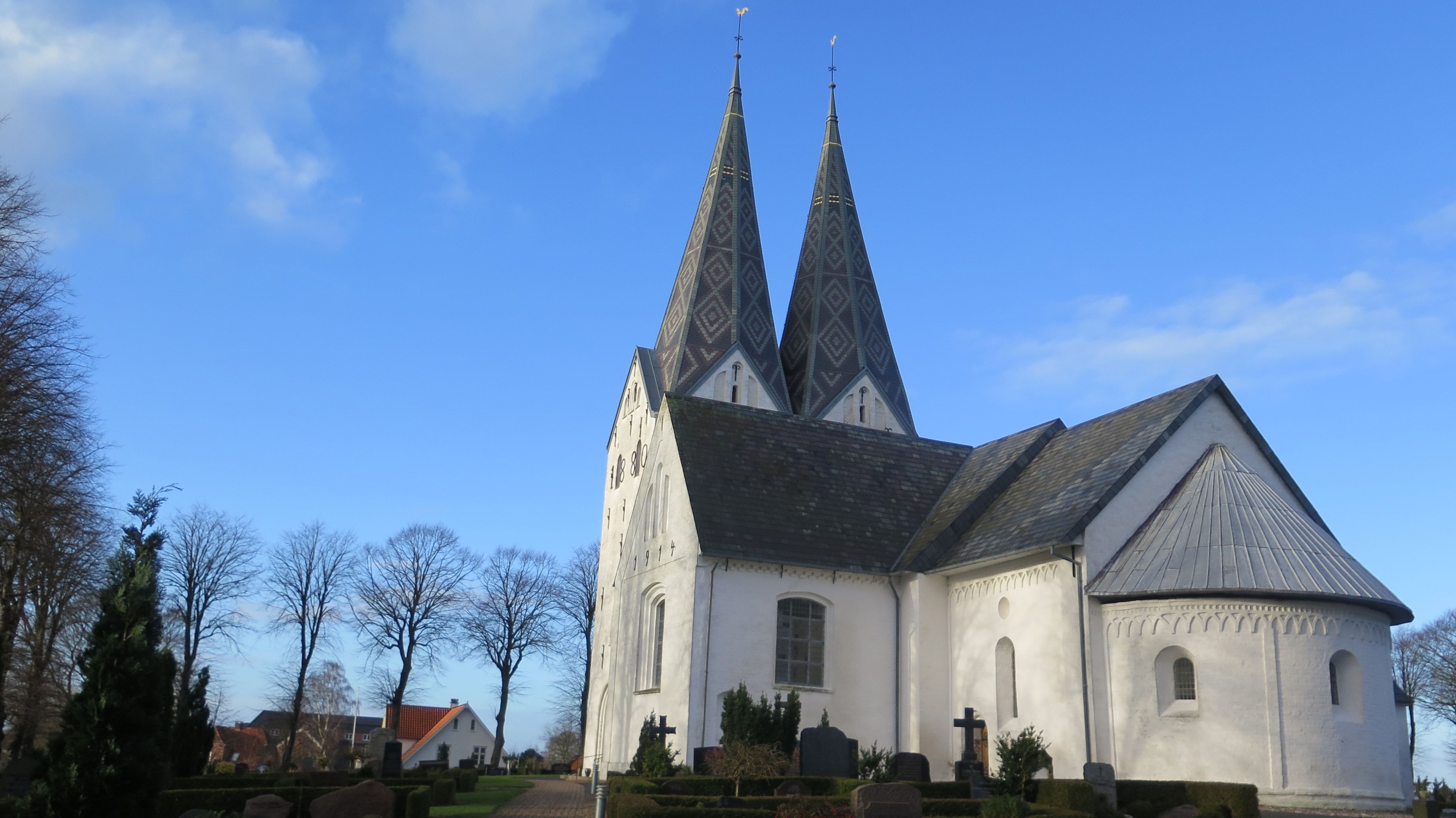 Twin spires on Broager Church