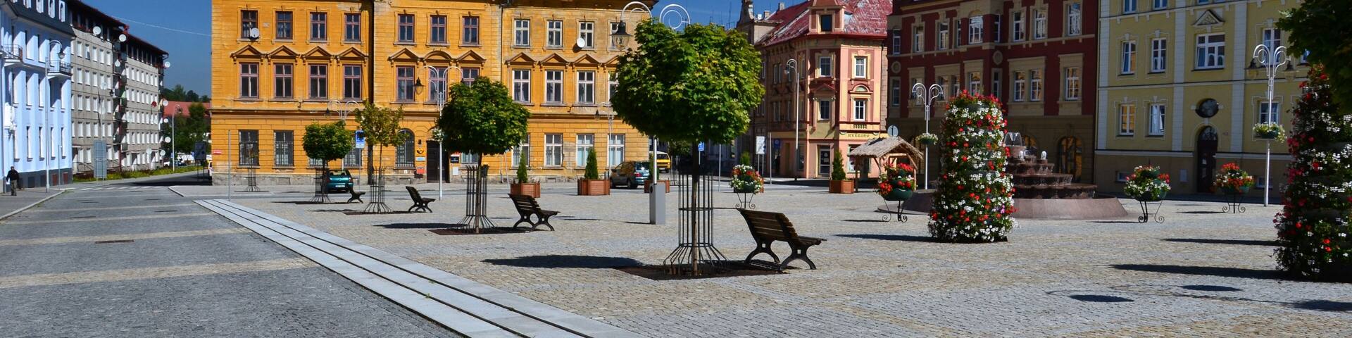 T. G. Masaryk Square with the post office