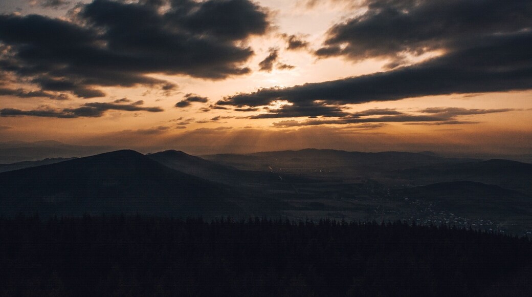 This photo is sunset from lookout tower on Velký Javorník