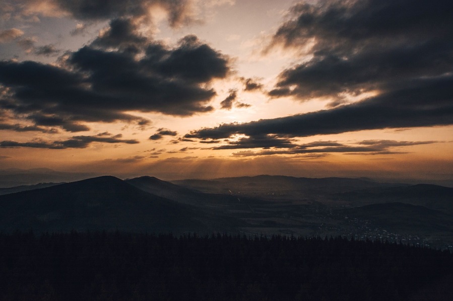 This photo is sunset from lookout tower on Velký Javorník