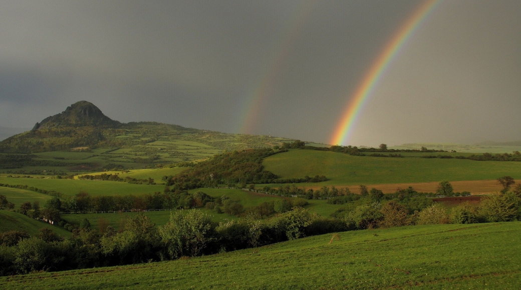 Rainbow over Bořeň Hill