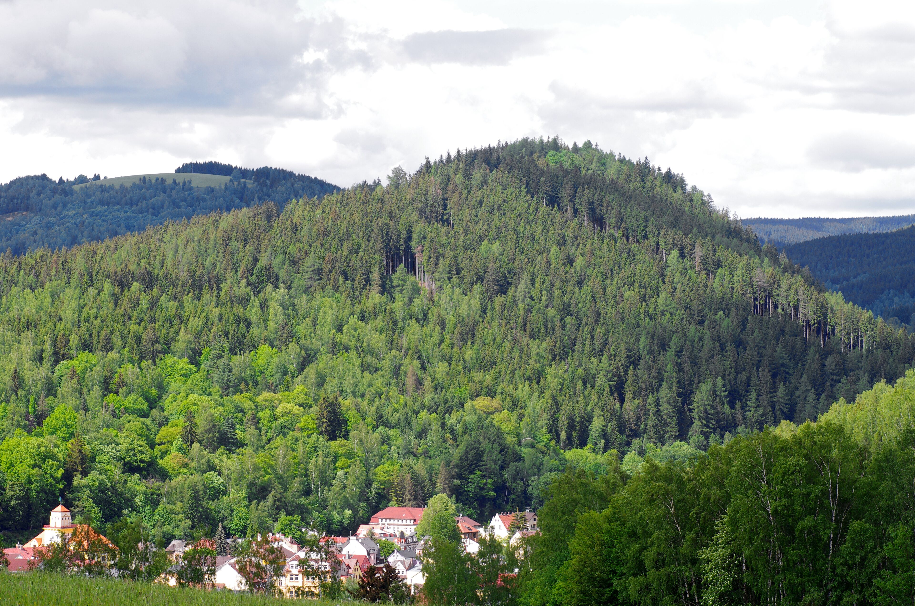 Vrch Hradiště (715 m) nad Kraslicemi, Krušné hory