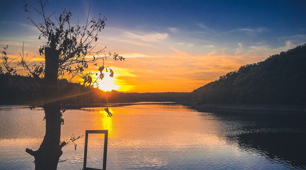 Sunset at dalesice dam