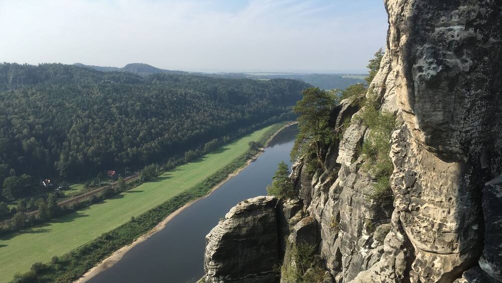 Elbe River from Bohemian Switzerland park in the Czech Republic.
