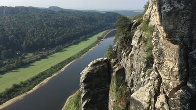 Elbe River from Bohemian Switzerland park in the Czech Republic.