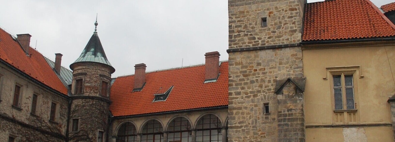 Castle (and Hotel/Restaurant) at Hrubá Skála, which is in the Český ráj (Bohemian paradise) protected area.