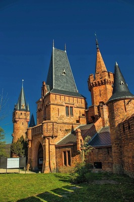 April 2019
Chateau Hradec nad Moravicí, Czech republic
Chateau Hradec nad Moravicí was originally Czech king's castle from 13th century. It is located on a hill over the small town of the same name, near to Opava in north east Silesia region of Czech republic. There were several reconstructions done and the last one was in Neogothical style in 19th century. This part is called the Red castle and in the picture you can see what is now the main entrance to the chateau.