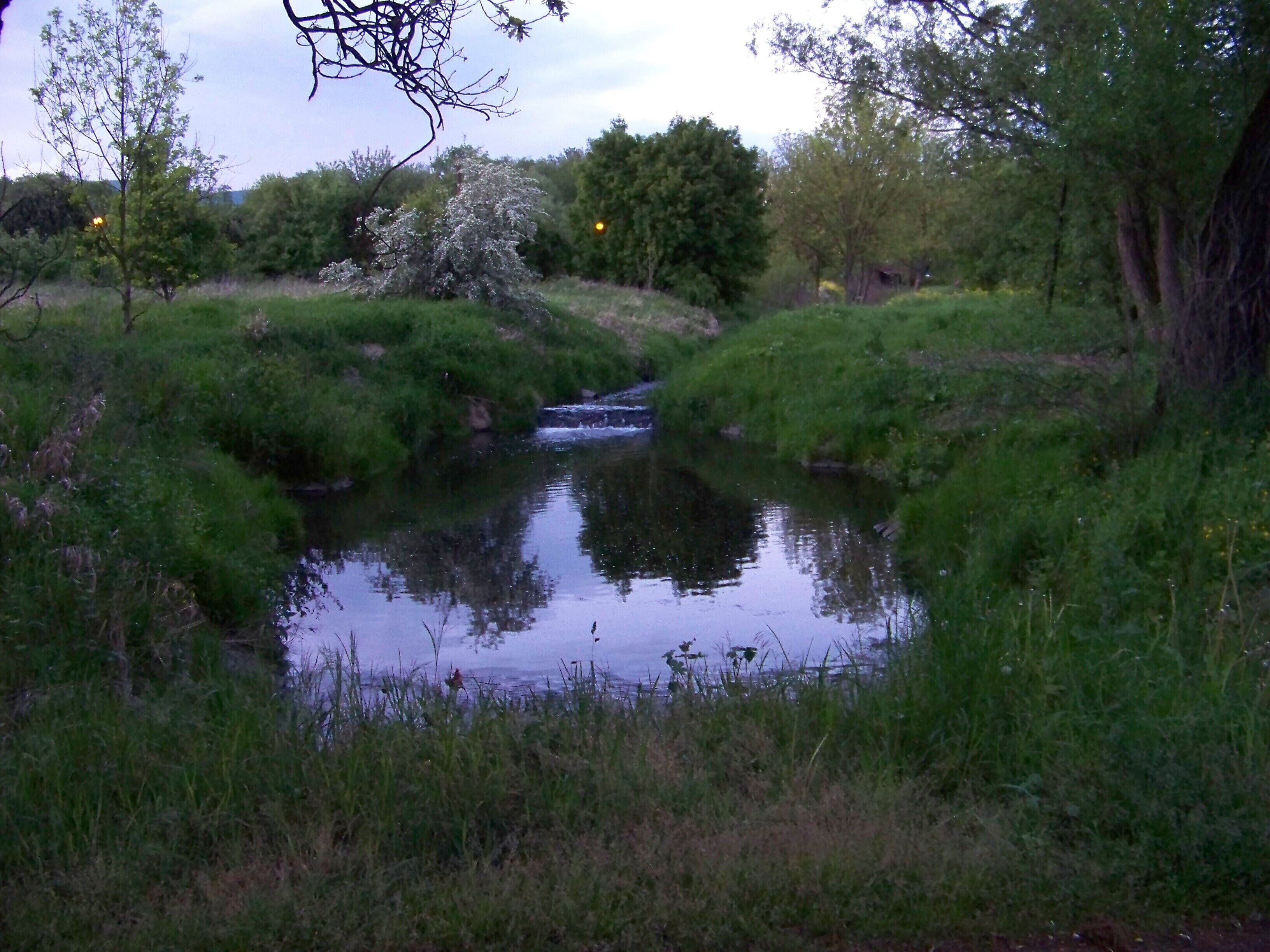 Chlumec, Ústí nad Labem District, Ústí nad Labem Region, Czech Republic. Confluence of Ždírnický and Chlumecký creek, seen from U šmelce street.
