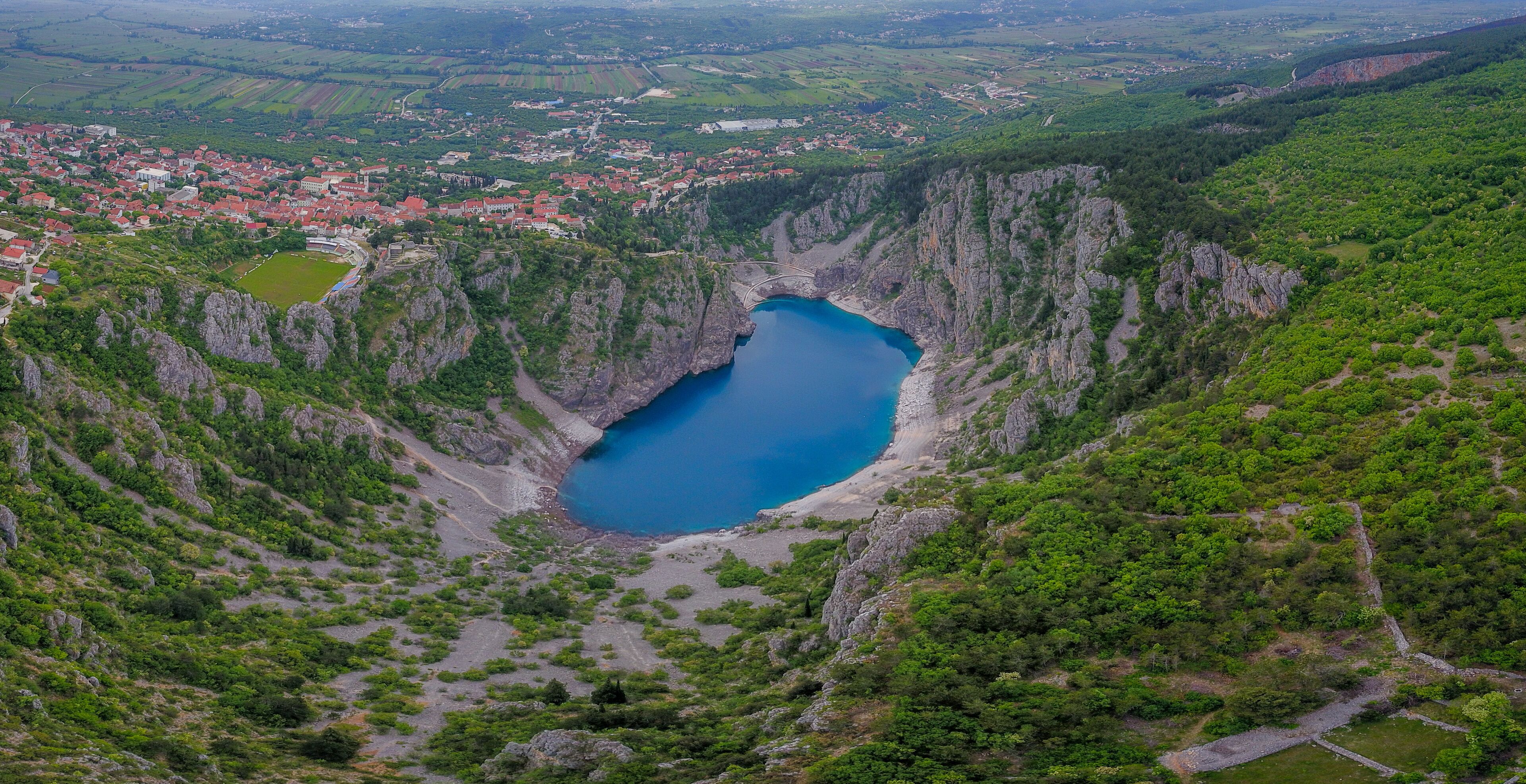 Blue Lake (Croatian: Modro jezero or Plavo jezero) is a karst lake located near Imotski in Croatia. It lies in a deep sinkhole possibly formed by the collapse of an enormous cave.