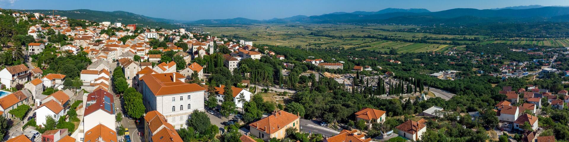Imotski city in Croatia from above