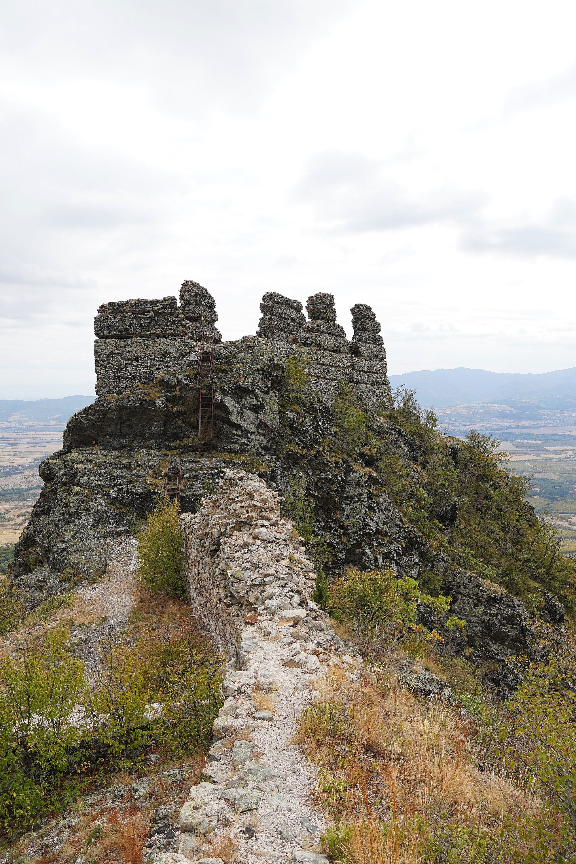 The ruins of the Anevsko Kale Fortress a medieval castle in central Bulgaria Anevo Sopot Plovdiv Region a hilltop in the Balkan Mountains