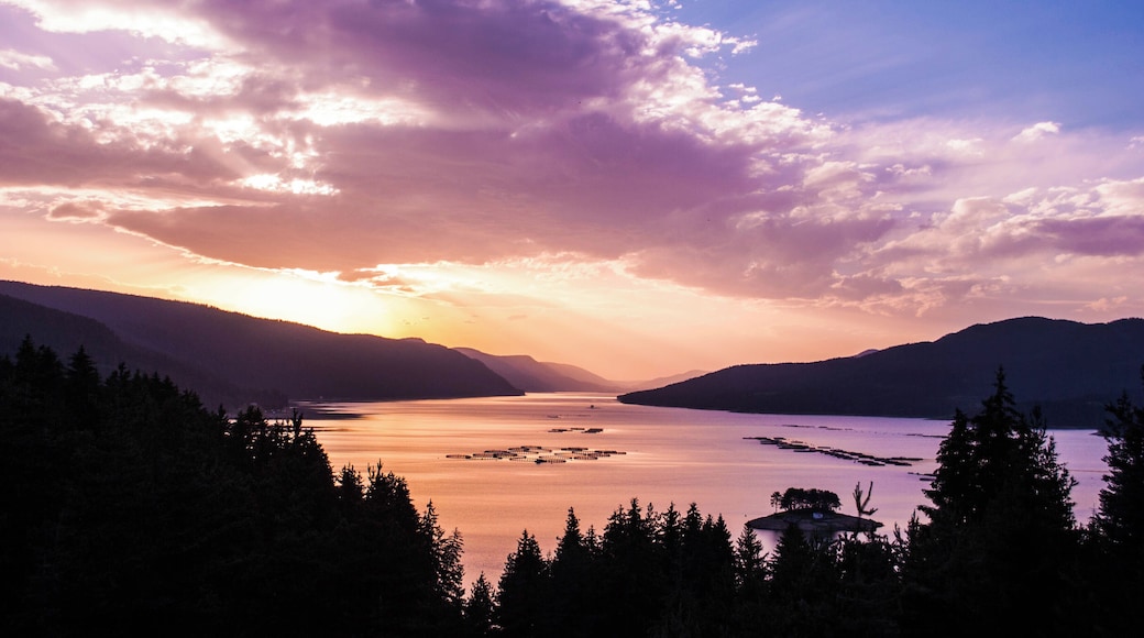 Beautiful sunset at Dospat Dam, Bulgaria.