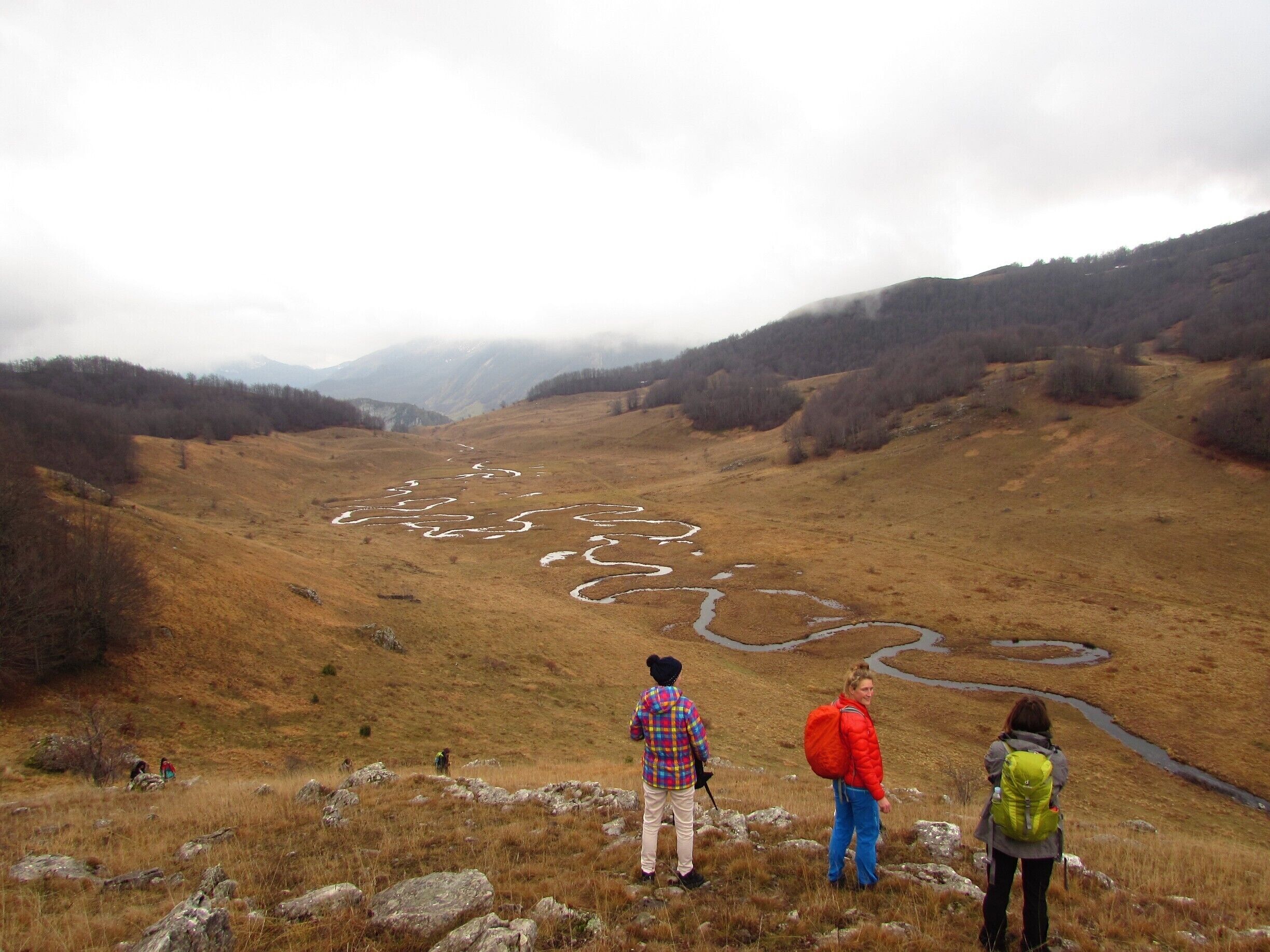 Above Umoljani Village at Mt. Bjelasnica in Bosnia and Herzegovina, on another side of the hill there is a Studeno Polje (Field) and Studeni Potok (The Cold Creek). The creek has a shape  similar to the snake movement in the sand. Legend has it that once upon a time people of Umoljani Village were attacked by a terrible big dragon with snake shaped body that came from Rakitnica Canyon. The villagers prayed to the God to protect them against the dragon. Prayers were answered and dragon was petrified in the stone on the Posiljak Hill, just above the village. It is believed that Umoljani means ‘of the prayers’. 
Read more about it at:
http://thewildone.me/en/umoljani-village-round-trip/
