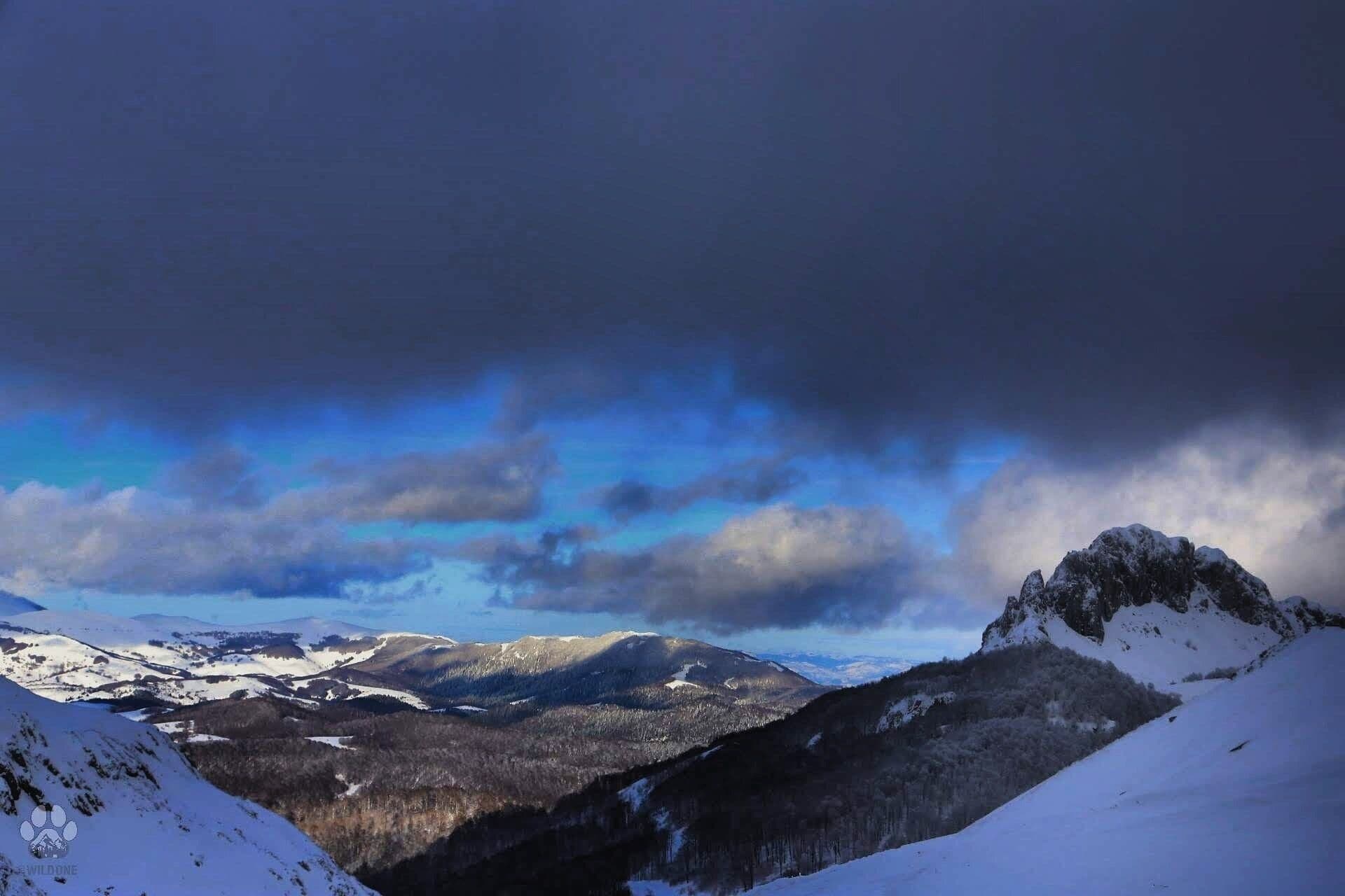 Snowshoeing in Bosnia.
We had awesome view of Puzim Summit during or hike to the Crveni Kuk Summit. 
🏔 Visocica Mountain, Bosnia and Herzegovina

#WildInTheBalkans #Mountains #Winter #Snow #Hike #ViaDinarica