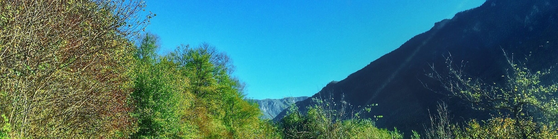 This is road we took to get to the Šćepan Polje border crossing between Bosnia Herzegovina and Montenegro. The road is very narrow and winding but the view is beautiful. Do not go too fast because it's two way traffic and there's a lot of cows on the road.